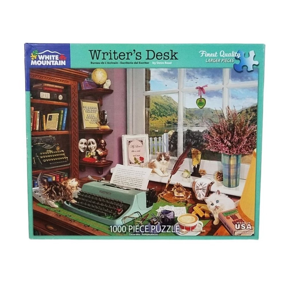 2🧩$18 White Mountain 1000 Piece Jigsaw Puzzle Writers Desk